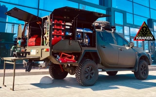 See photo Converting a pickup truck into a mobile workshop for the KRAKEN special forces unit