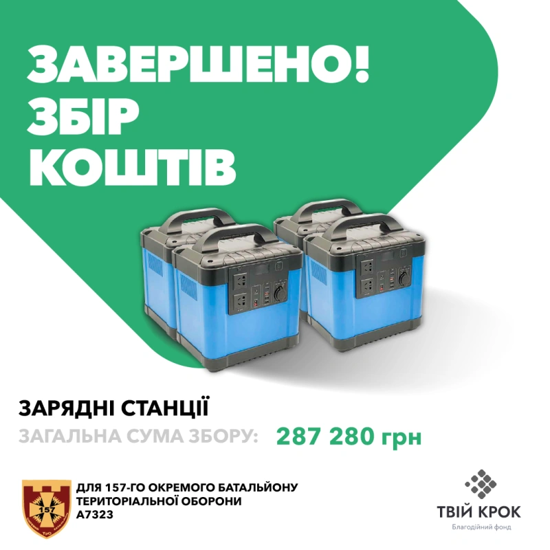 Фото до проекту Charging stations for the 157th Separate Territorial Defense Battalion 1