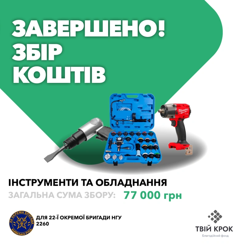 Фото до проекту Tools and equipment for the 22nd separate brigade of the NGU 1