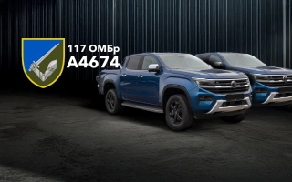 See photo Two four-wheel drive pickup trucks for the 117th Separate Heavy Mechanized Brigade